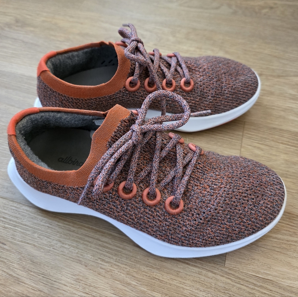 Allbirds Women's Tree Dasher Wool Sneakers in Orange and Gray, US Size 10